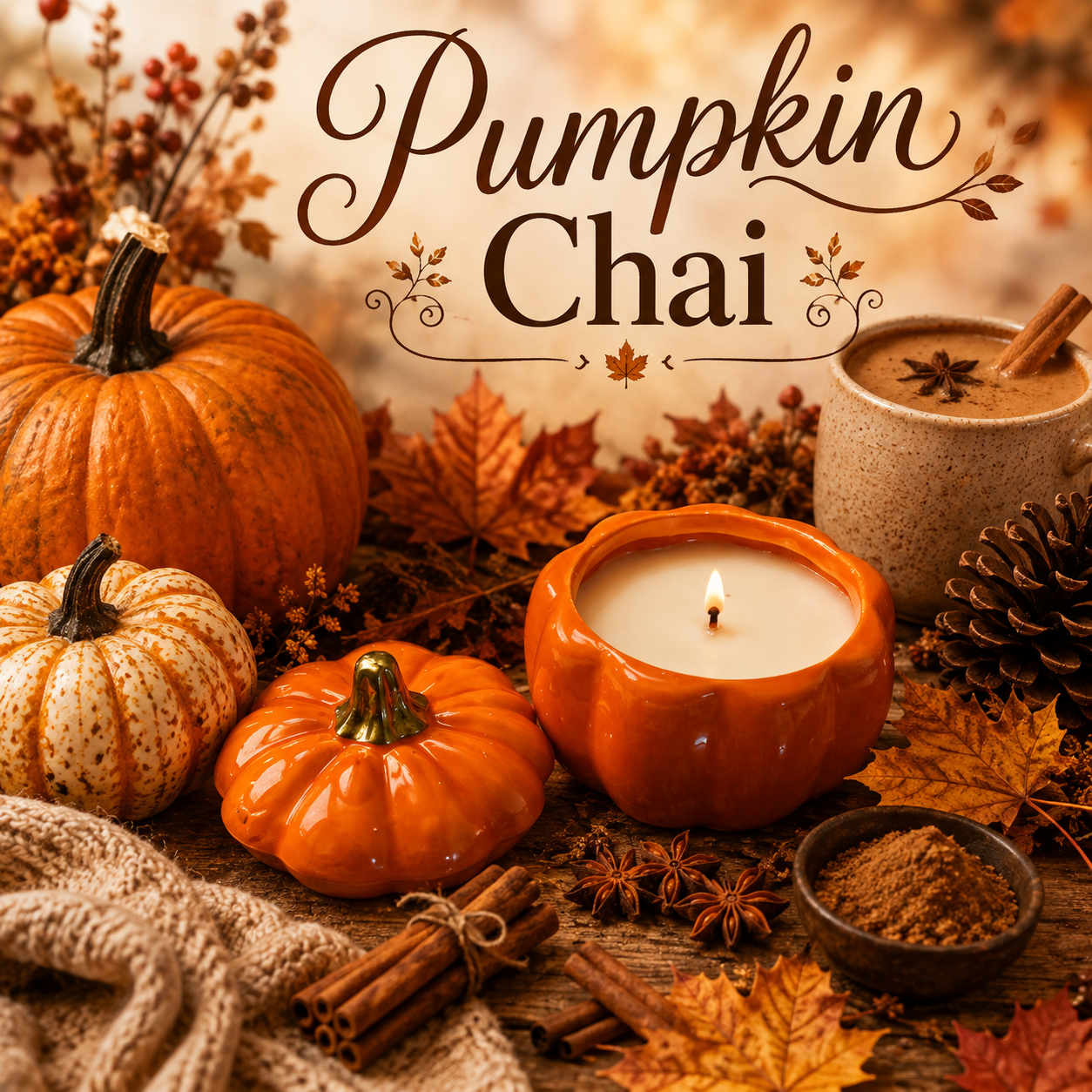 Pre Order Pumpkin Vessel Pumpkin Chai Soy Wax Candle